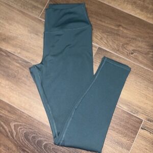 Alo Yoga Size Small High Waist Winter Warmth Plush Legging Green Fleece Lining